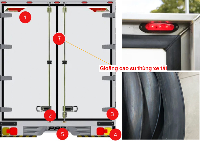 Gioăng cao su cửa thùng xe tải